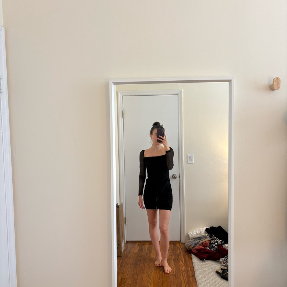 Princess Polly Black Long Sleeve Mini Dress